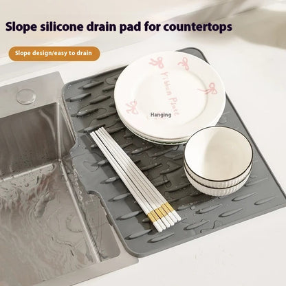 Countertop Slope Silicone Draining Pad Kitchen Anti-scald Insulation